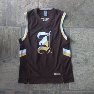Vintage Air Jordan Jersey Mens Brown Michael Jordan 23 Stitched Jumpman